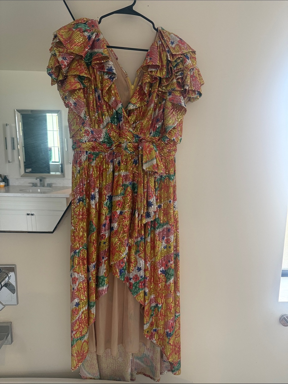 CeliaB Multicolor Floral Sequin High-Low Dress - Picture 2 of 6
